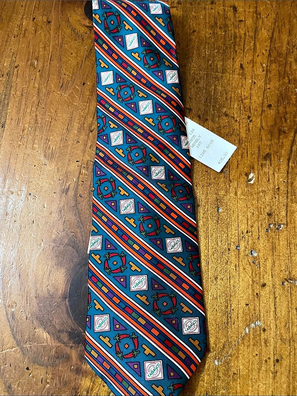 Tabasco Collection 134 Geometric Tie in Blue & Red NWT